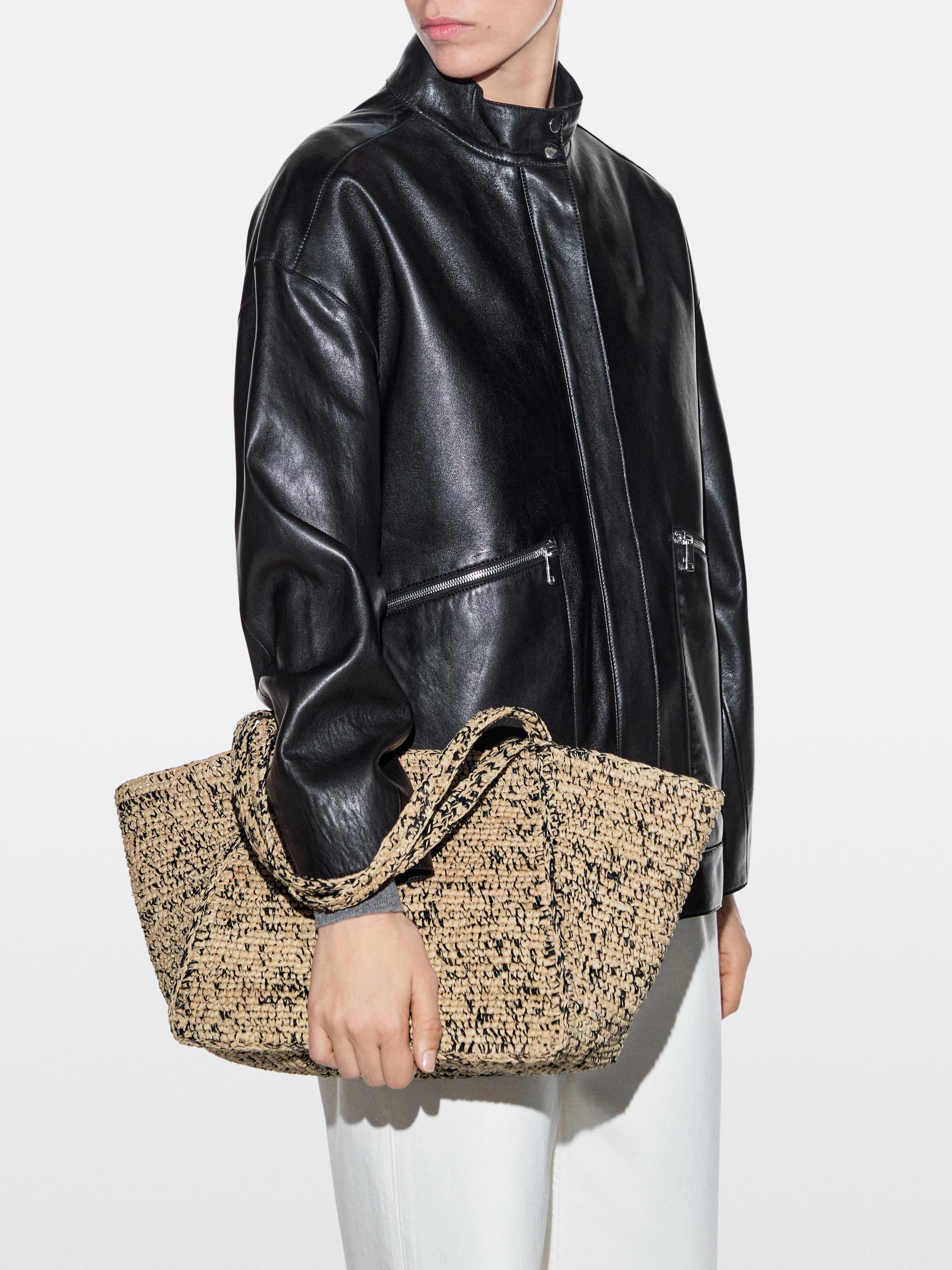 100% raffia mid-sized tote bag